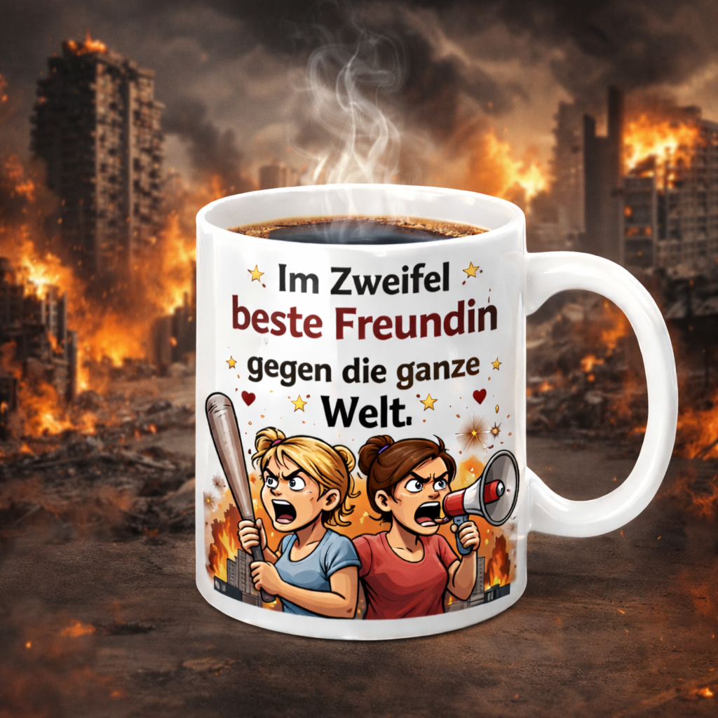 💥Im Zweifel beste Freundin gegen die ganze Welt - Keramiktasse