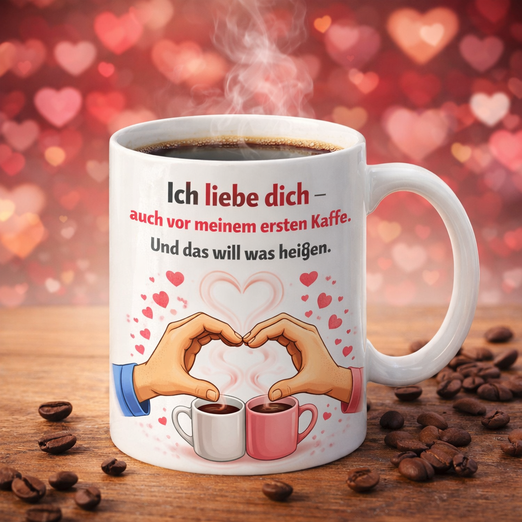 Ich liebe dich – auch vor meinem ersten Kaffee. Und das will was heißen - Keramiktasse